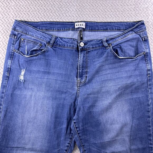 Rebel Wilson X Angels Plus 24W Jeans Stretch‎ RYOT Tomboy Women’s Distressed - Picture 2 of 16